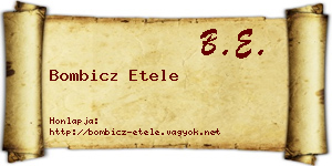 Bombicz Etele névjegykártya